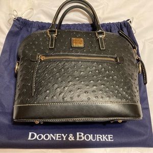 Dooney and Bourke Ostrich Black Dome Satchel